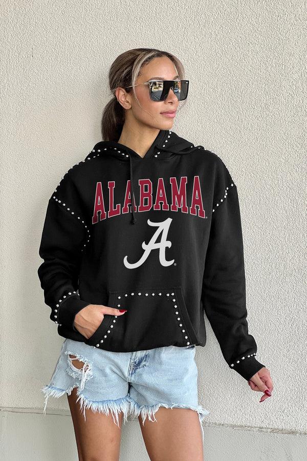 Gameday Couture ALABAMA CRIMSON TIDE BELLE OF THE BALL STUDDED DETAIL FLEECE FRONT POCKET HOODIE