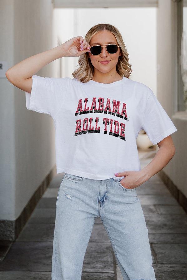 Gameday Couture ALABAMA CRIMSON TIDE CLAIM TO FAME BOXY FIT WOMEN'S CROPPED TEE