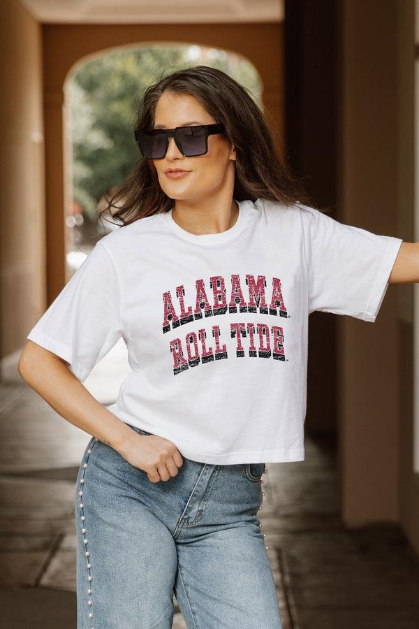 Gameday Couture ALABAMA CRIMSON TIDE CLAIM TO FAME BOXY FIT WOMEN'S CROPPED TEE