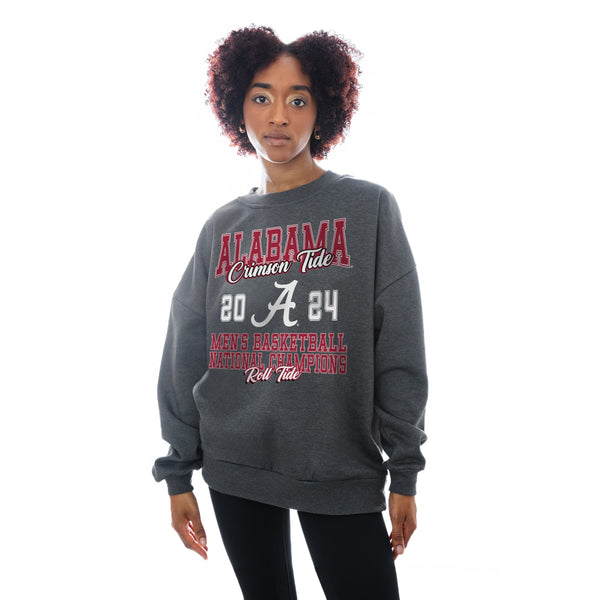 gameday couture ALABAMA CRIMSON TIDE COUNTDOWN PREMIUM FLEECE DROP SHOULDER CREWNECK PULLOVER
