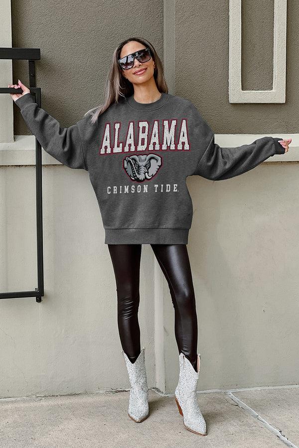 gameday couture ALABAMA CRIMSON TIDE EASY STREET PREMIUM FLEECE DROP SHOULDER CREWNECK PULLOVER