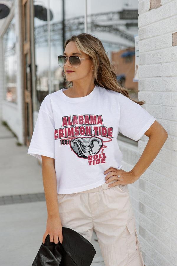 Gameday Couture ALABAMA CRIMSON TIDE GAMEDAY GOALS BOXY FIT WOMEN'S CROP TEE