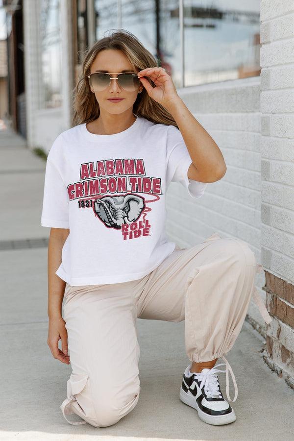 gameday couture ALABAMA CRIMSON TIDE GAMEDAY GOALS BOXY FIT WOMEN'S CROP TEE