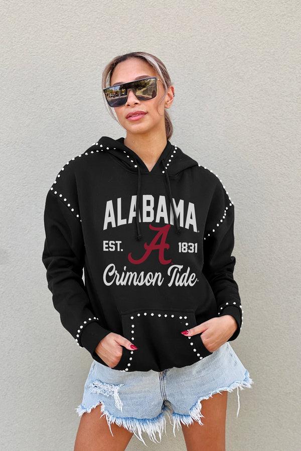 gameday couture ALABAMA CRIMSON TIDE HERE FOR IT STUDDED DETAIL FLEECE FRONT POCKET HOODIE