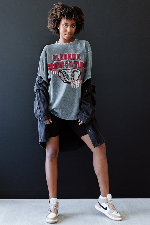 Gameday Couture ALABAMA CRIMSON TIDE KEEP THE LEAD OVERSIZED CREWNECK TEE