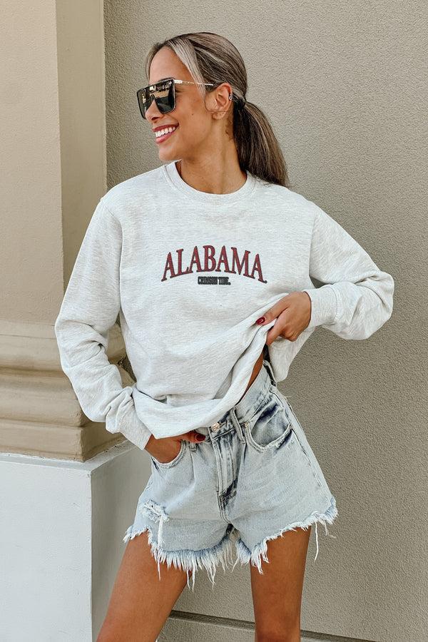 gameday couture ALABAMA CRIMSON TIDE Number One Fan Embroidered Crew Pullover By Madi Prewett Troutt