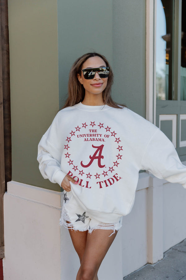 Gameday Couture ALABAMA CRIMSON TIDE SUPERSTAR PREMIUM FLEECE DROP SHOULDER CREWNECK PULLOVER