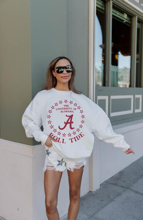 Gameday Couture ALABAMA CRIMSON TIDE SUPERSTAR PREMIUM FLEECE DROP SHOULDER CREWNECK PULLOVER