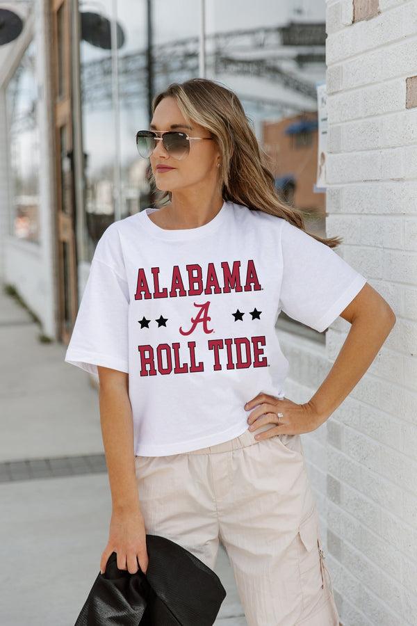 Gameday Couture ALABAMA CRIMSON TIDE TO THE POINT BOXY FIT WOMEN'S CROP TEE