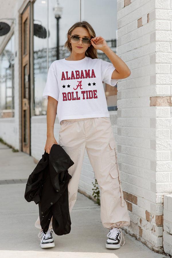 Gameday Couture ALABAMA CRIMSON TIDE TO THE POINT BOXY FIT WOMEN'S CROP TEE