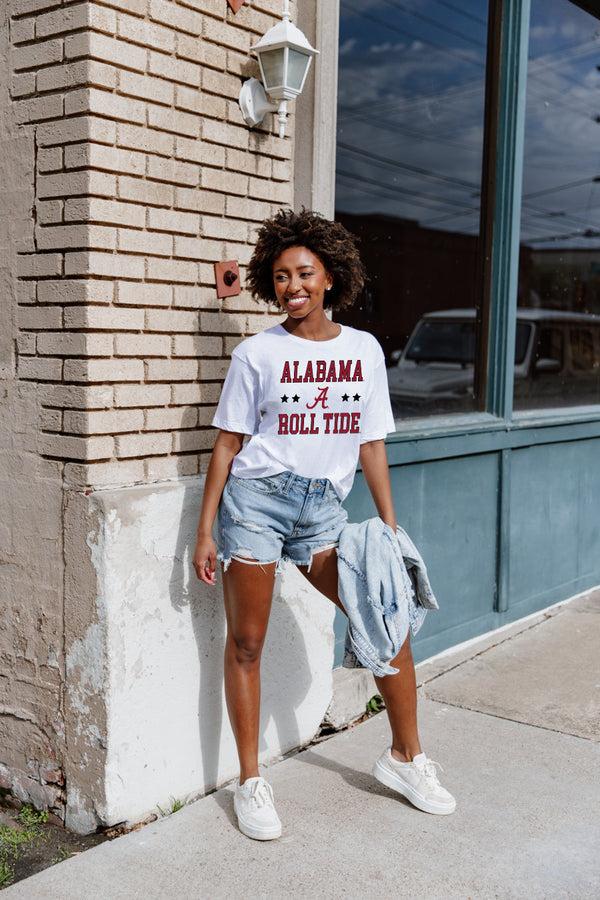 Gameday Couture ALABAMA CRIMSON TIDE TO THE POINT SHORT SLEEVE FLOWY TEE