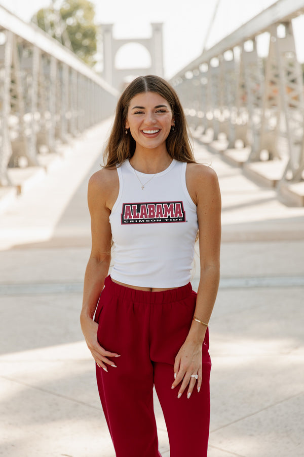 Gameday Couture ALABAMA CRIMSON TIDE Weekend Goals Ribbed Crop Tank By Madi Prewett Troutt