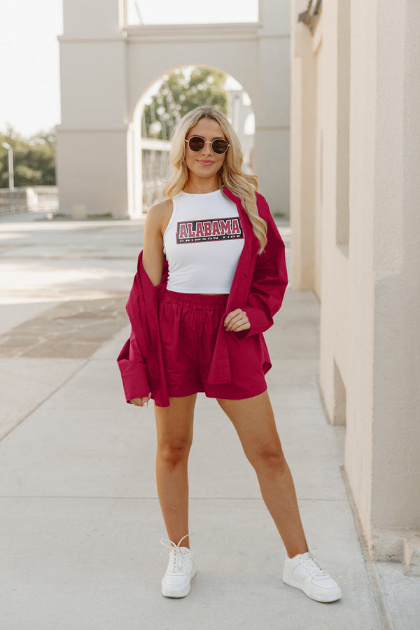 Gameday Couture ALABAMA CRIMSON TIDE Weekend Goals Ribbed Crop Tank By Madi Prewett Troutt