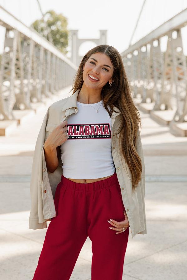 gameday couture ALABAMA CRIMSON TIDE Weekend Goals Ribbed Crop Tank By Madi Prewett Troutt