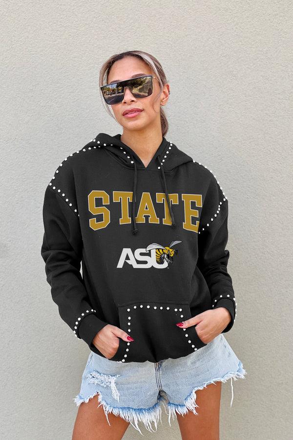 Gameday Couture ALABAMA STATE HORNETS BELLE OF THE BALL STUDDED DETAIL FLEECE FRONT POCKET HOODIE