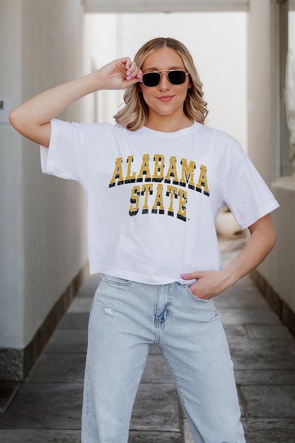 Gameday Couture ALABAMA STATE HORNETS CLAIM TO FAME BOXY FIT WOMEN'S CROPPED TEE