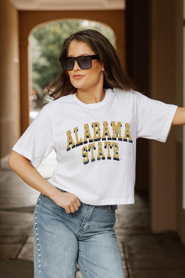 Gameday Couture ALABAMA STATE HORNETS CLAIM TO FAME BOXY FIT WOMEN'S CROPPED TEE