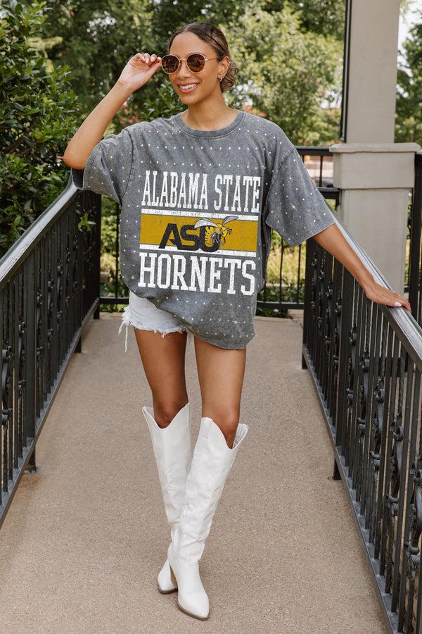 Gameday Couture ALABAMA STATE HORNETS ON THE BALL MINI RHINESTONE SHORT SLEEVE CLASSIC TEE