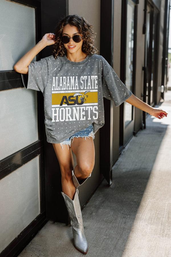 Gameday Couture ALABAMA STATE HORNETS ON THE BALL MINI RHINESTONE SHORT SLEEVE CLASSIC TEE