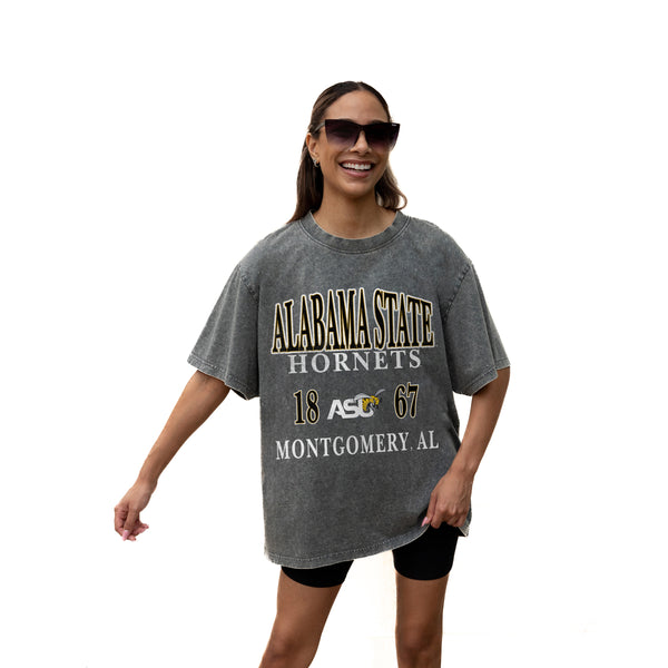 Gameday Couture ALABAMA STATE HORNETS THROWBACK OVERSIZED CREWNECK TEE