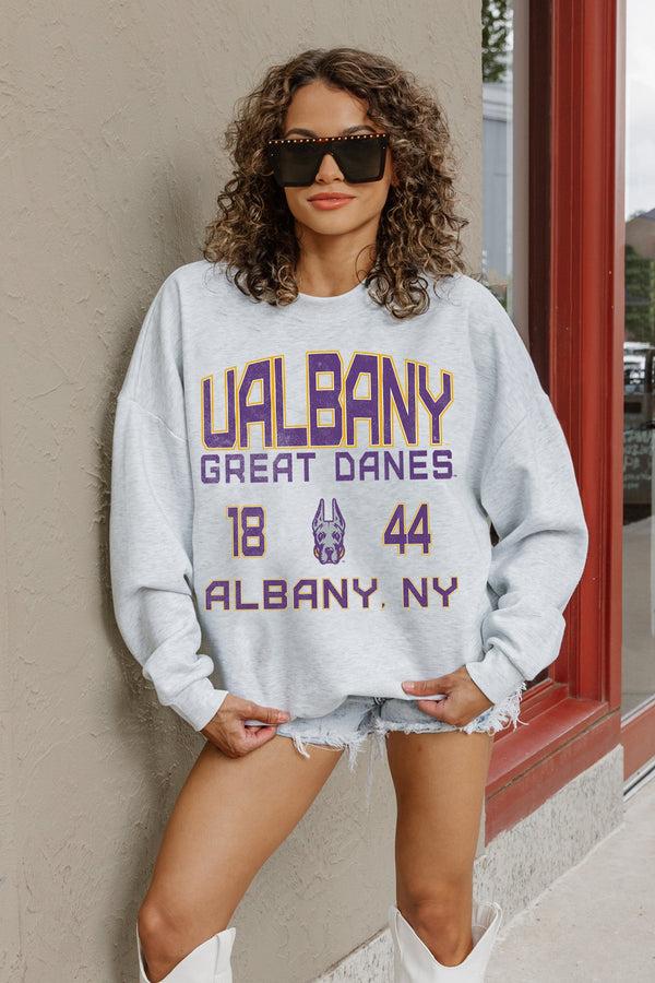 Gameday Couture ALBANY GREAT DANES ALLEGIANCE PREMIUM FLEECE DROP SHOULDER CREWNECK PULLOVER