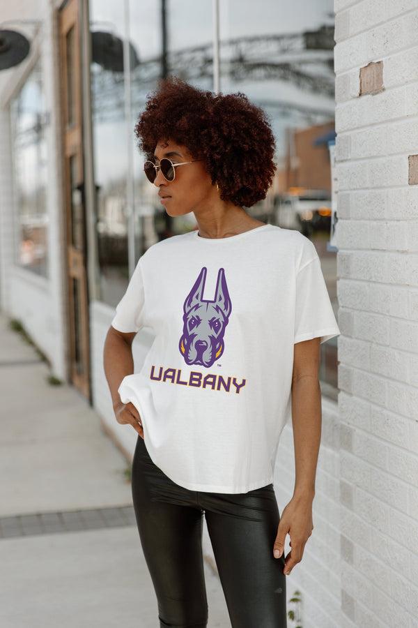 Gameday Couture ALBANY GREAT DANES AROUND WE GO SHORT SLEEVE FLOWY TEE