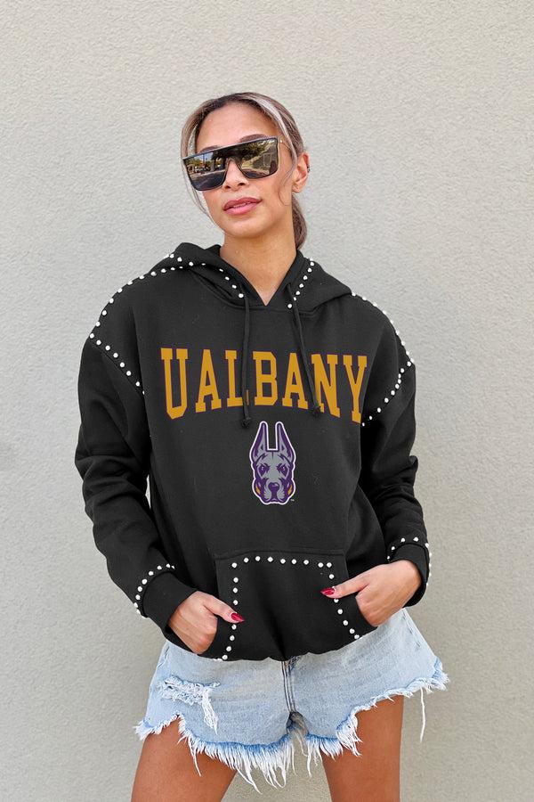 Gameday Couture ALBANY GREAT DANES BELLE OF THE BALL STUDDED DETAIL FLEECE FRONT POCKET HOODIE