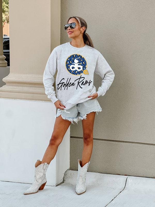 Gameday Couture ALBANY STATE GOLDEN RAMS GOING WILD PREMIUM FLEECE DROP SHOULDER CREWNECK PULLOVER