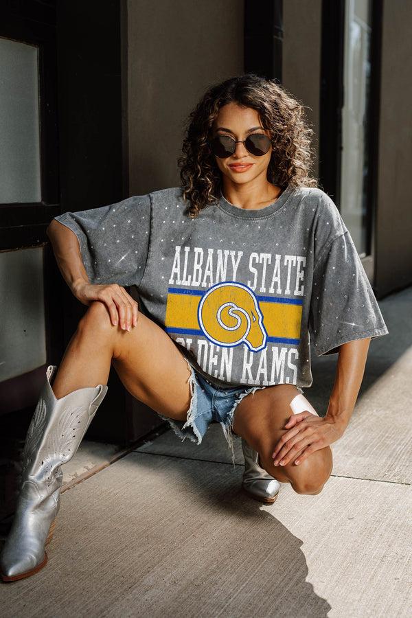 Gameday Couture ALBANY STATE GOLDEN RAMS ON THE BALL MINI RHINESTONE SHORT SLEEVE CLASSIC TEE
