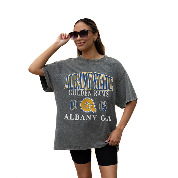gameday couture ALBANY STATE GOLDEN RAMS THROWBACK OVERSIZED CREWNECK TEE