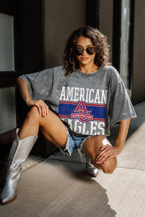 Gameday Couture AMERICAN UNIVERSITY EAGLES ON THE BALL MINI RHINESTONE SHORT SLEEVE CLASSIC TEE