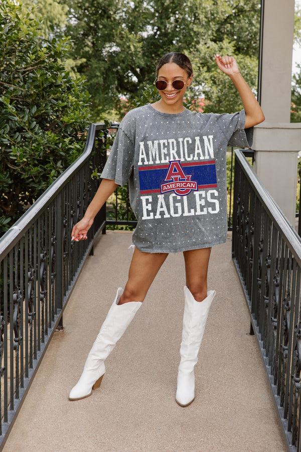 gameday couture AMERICAN UNIVERSITY EAGLES ON THE BALL MINI RHINESTONE SHORT SLEEVE CLASSIC TEE