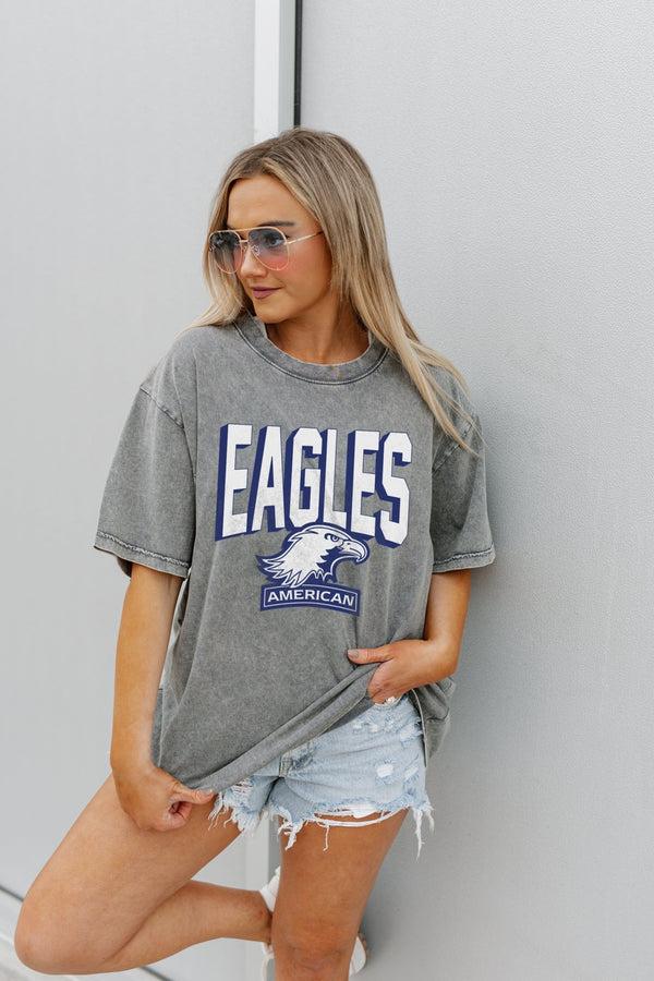 Gameday Couture AMERICAN UNIVERSITY EAGLES SOLID DEFENSE OVERSIZED CREWNECK TEE