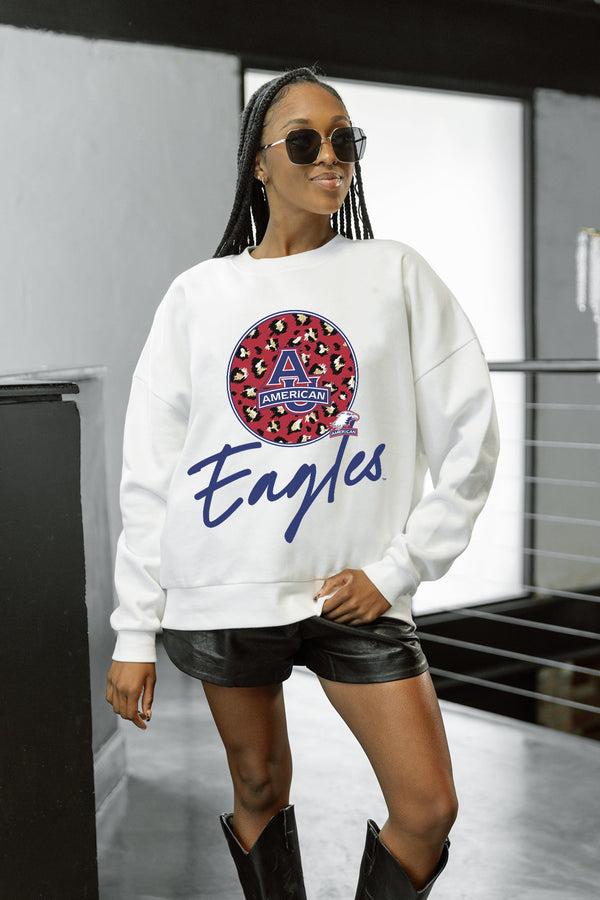 Gameday Couture AMERICAN UNIVERSITY EAGLES WILD BREAKTHROUGH PREMIUM FLEECE CREWNECK PULLOVER