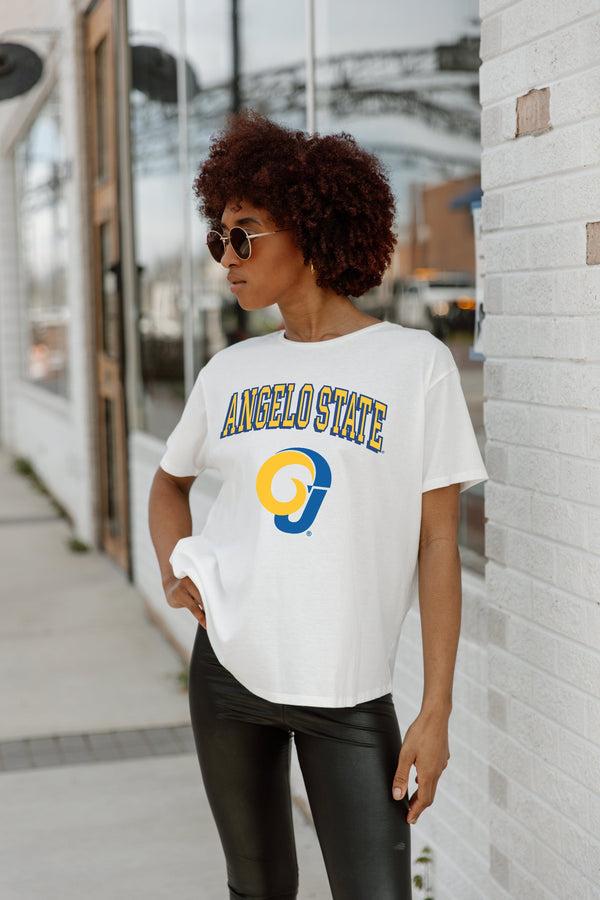 Gameday Couture ANGELO STATE RAMS AROUND WE GO SHORT SLEEVE FLOWY TEE