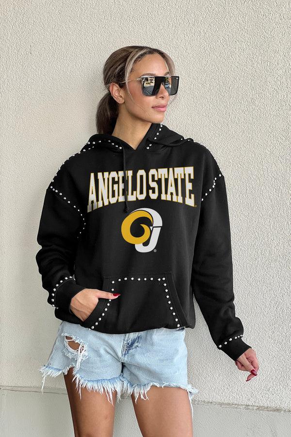 Gameday Couture ANGELO STATE RAMS BELLE OF THE BALL STUDDED DETAIL FLEECE FRONT POCKET HOODIE