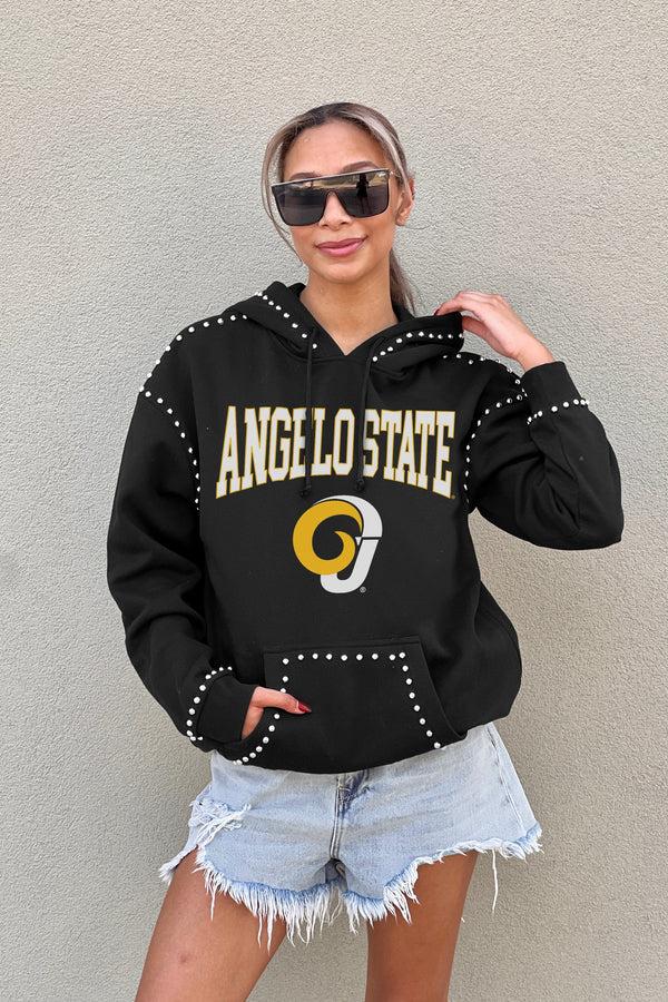 Gameday Couture ANGELO STATE RAMS BELLE OF THE BALL STUDDED DETAIL FLEECE FRONT POCKET HOODIE