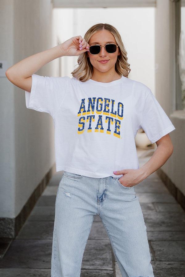 Gameday Couture ANGELO STATE RAMS CLAIM TO FAME BOXY FIT WOMEN'S CROPPED TEE