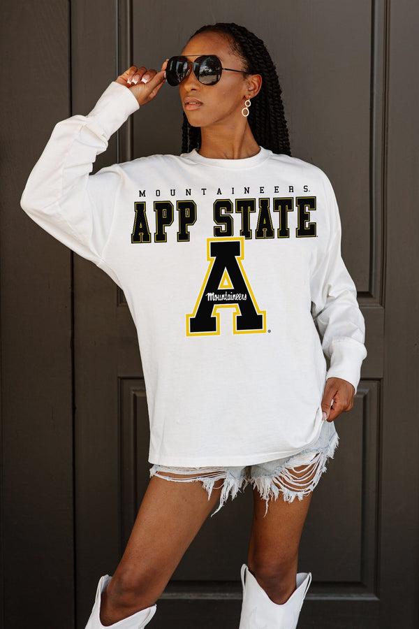 Gameday Couture APPALACHIAN STATE MOUNTAINEERS BIG GOALS OVERSIZED LONG SLEEVE PULLOVER