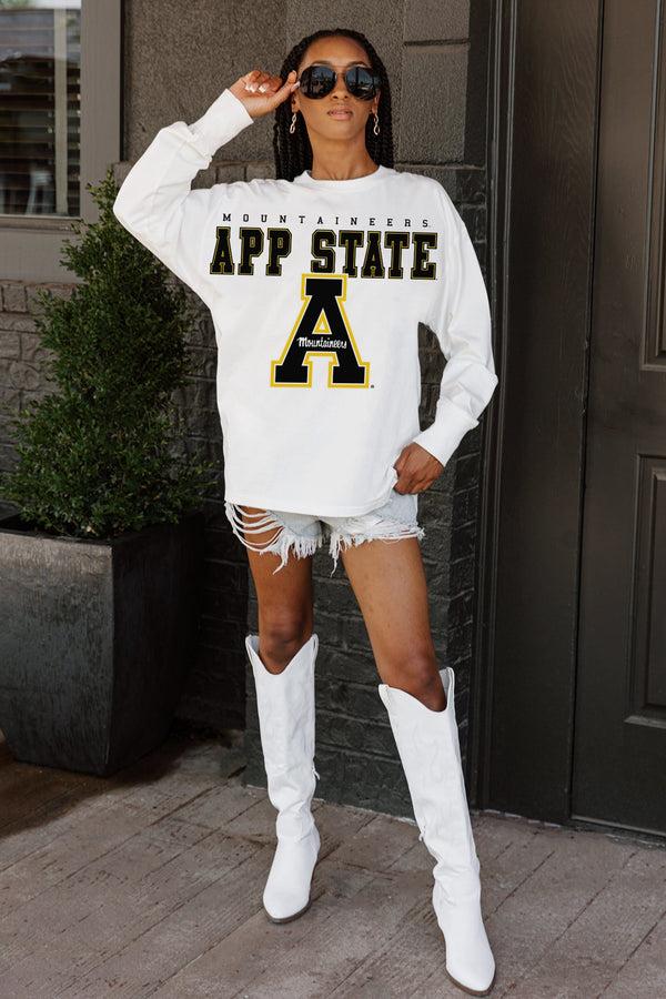 gameday couture APPALACHIAN STATE MOUNTAINEERS BIG GOALS OVERSIZED LONG SLEEVE PULLOVER