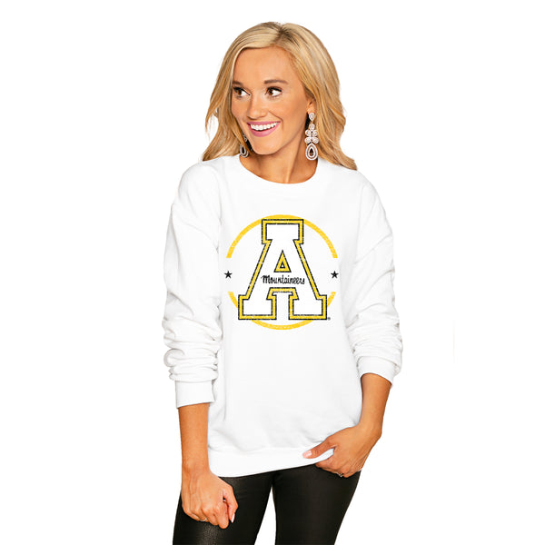 gameday couture APPALACHIAN STATE MOUNTAINEERS "END ZONE" PERFECT COZY CREW SWEATSHIRT