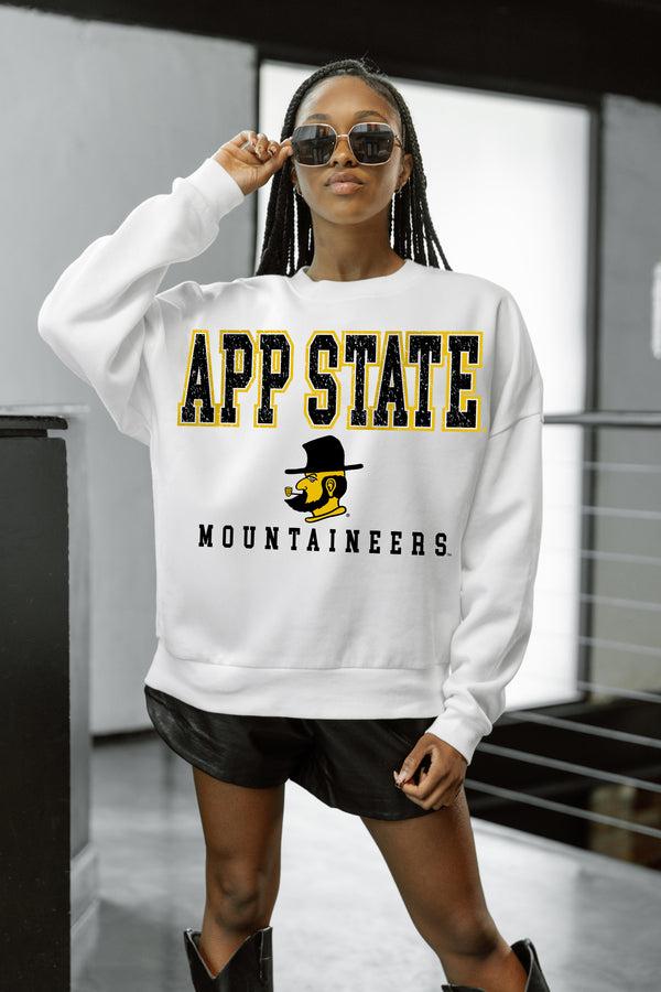 Gameday Couture APPALACHIAN STATE MOUNTAINEERS FREESTYLE PREMIUM FLEECE DROP SHOULDER CREWNECK PULLOVER