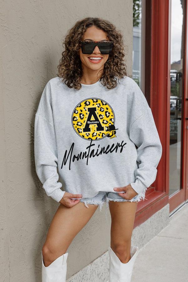 gameday couture APPALACHIAN STATE MOUNTAINEERS GOING WILD PREMIUM FLEECE DROP SHOULDER CREWNECK PULLOVER