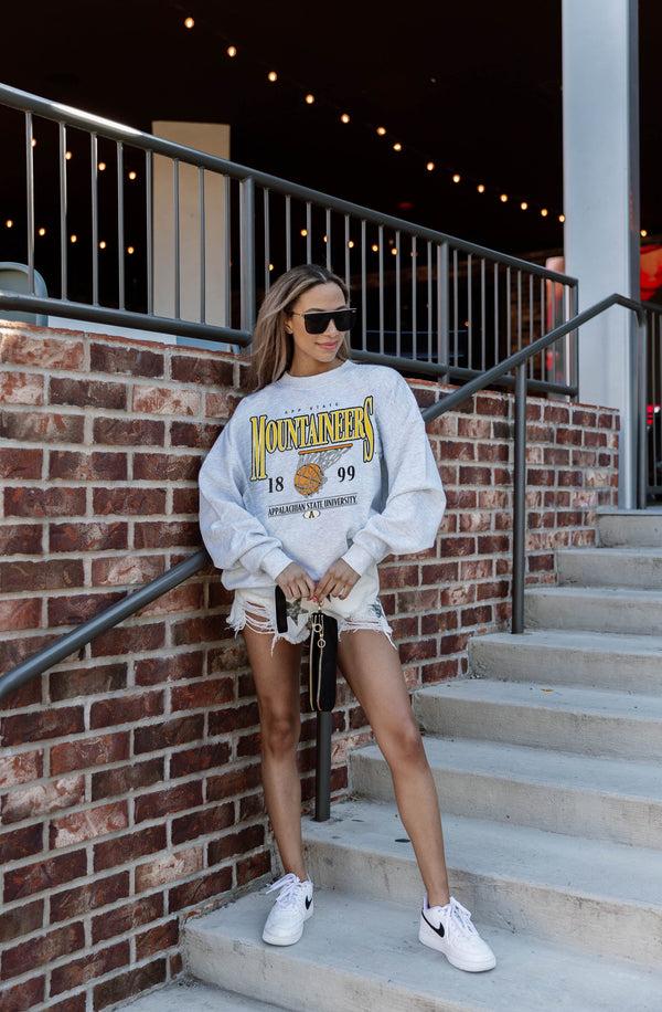 Gameday Couture APPALACHIAN STATE MOUNTAINEERS HAVE A BALL PREMIUM FLEECE DROP SHOULDER CREWNECK PULLOVER