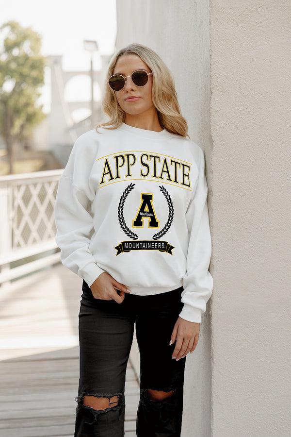Gameday Couture APPALACHIAN STATE MOUNTAINEERS Having A Ball Fleece Crew Pullover By Madi Prewett Troutt