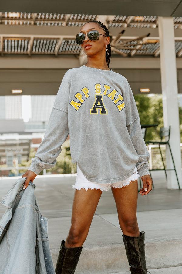 gameday couture APPALACHIAN STATE MOUNTAINEERS PLAY THE GAME FADED WASH PULLOVER