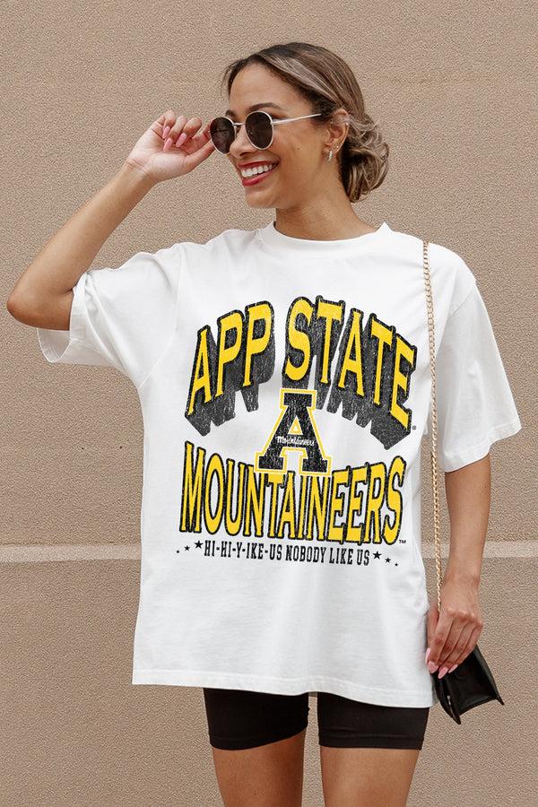 gameday couture APPALACHIAN STATE MOUNTAINEERS SHAKEDOWN OVERSIZED CREWNECK TEE