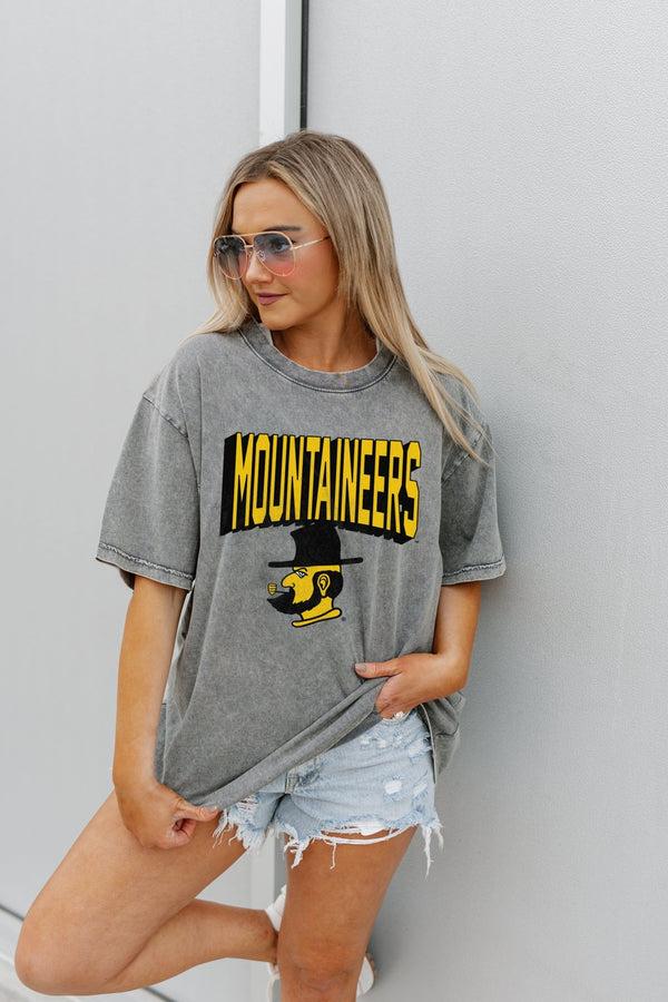 Gameday Couture APPALACHIAN STATE MOUNTAINEERS SOLID DEFENSE OVERSIZED CREWNECK TEE