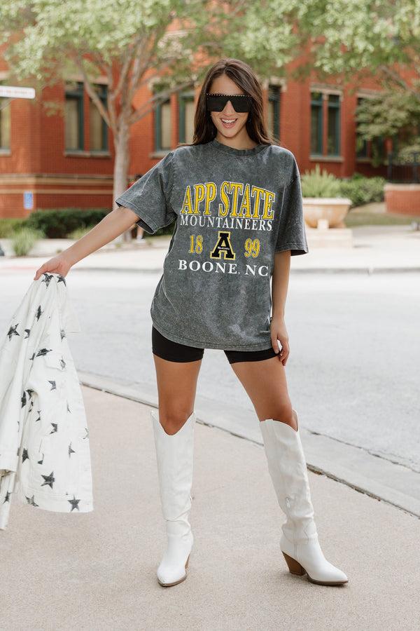 gameday couture APPALACHIAN STATE MOUNTAINEERS THROWBACK OVERSIZED CREWNECK TEE