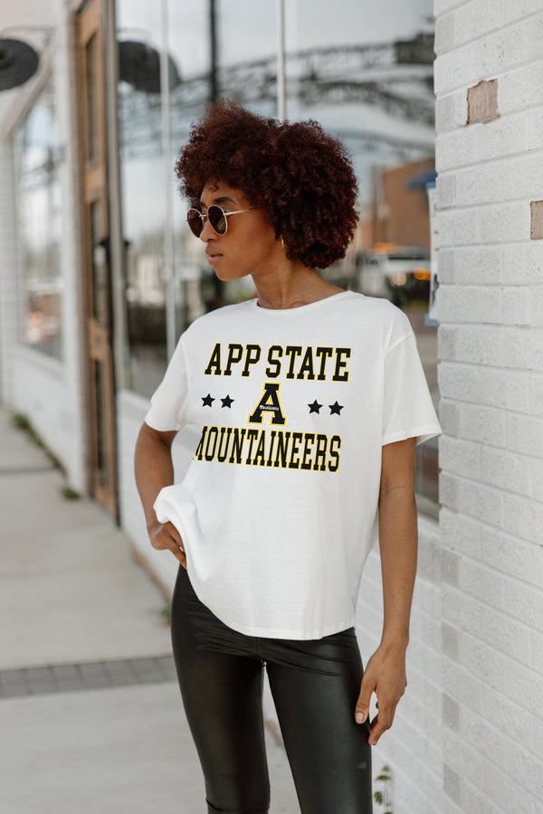gameday couture APPALACHIAN STATE MOUNTAINEERS TO THE POINT SHORT SLEEVE FLOWY TEE